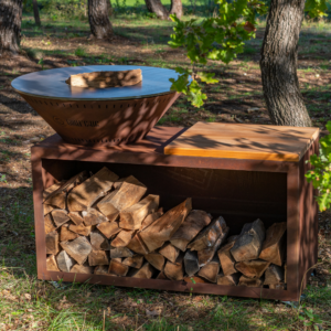 Traditioneller Feuerschale Corten Doppelte Wanne