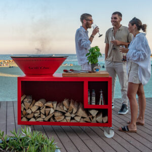 Brasero Plancha Barbecue Traditionnel Aluminium rouge